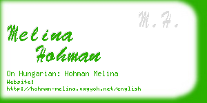 melina hohman business card